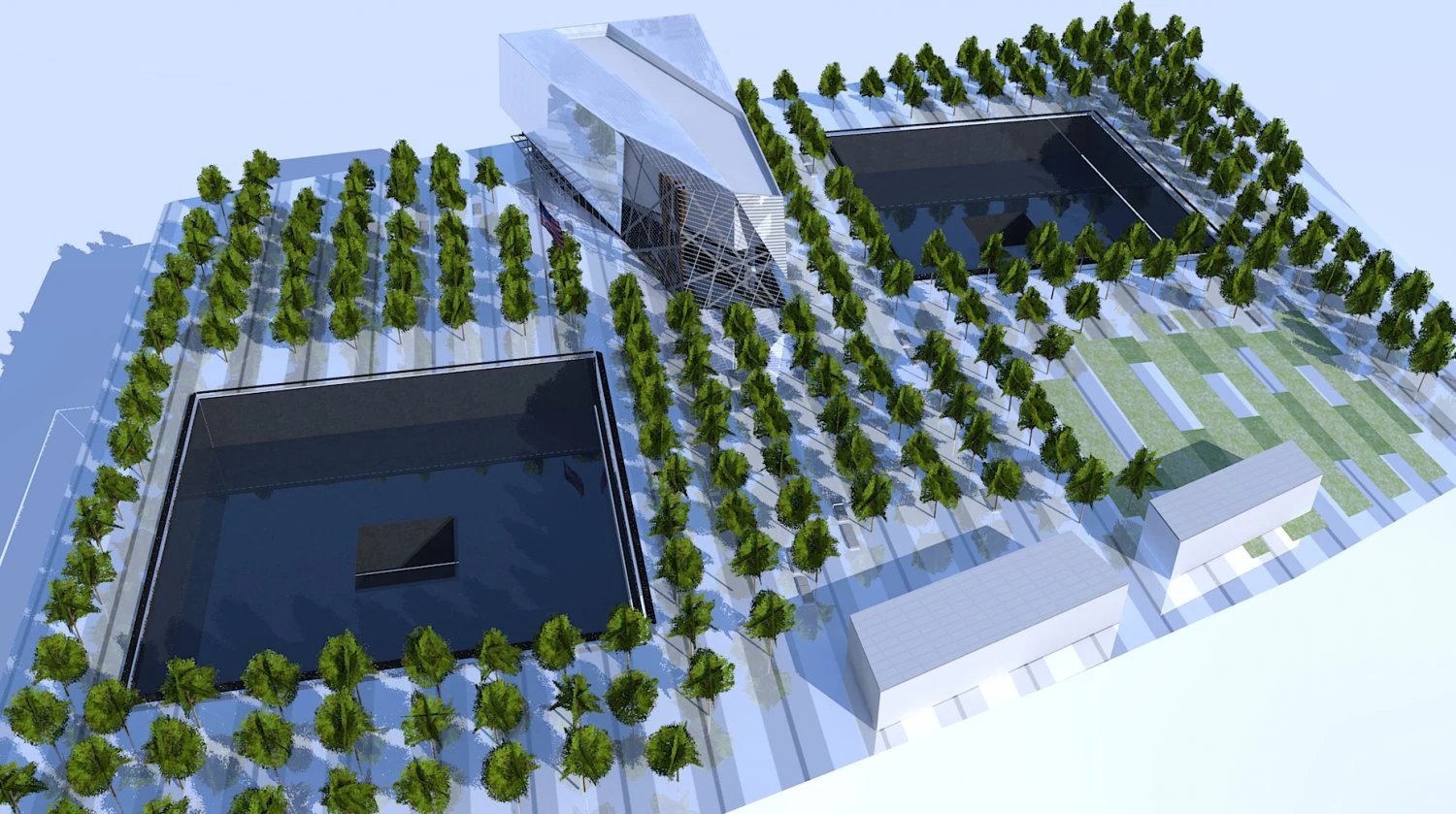 national september 11th memorial 3D Model .c4d .max .obj .3ds .fbx .stl .blend