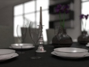 minimalist dining room Modello 3D