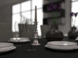 minimalist dining room 3D Model