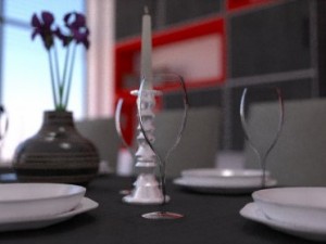 minimalist dining room Modello 3D