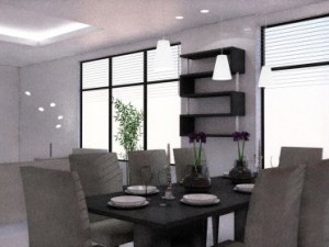 minimalist dining room Modello 3D