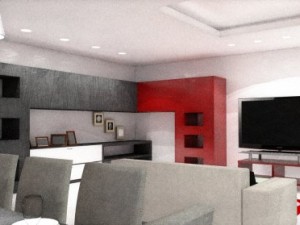 minimalist dining room Modello 3D