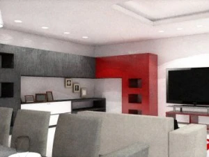 minimalist dining room 3D Model
