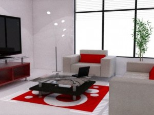 minimalist dining room Modello 3D