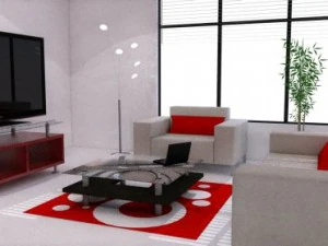 minimalist dining room 3D Model