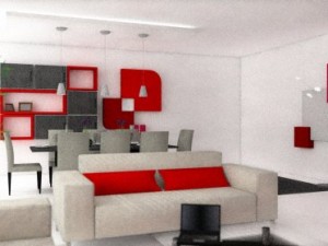 minimalist dining room Modello 3D