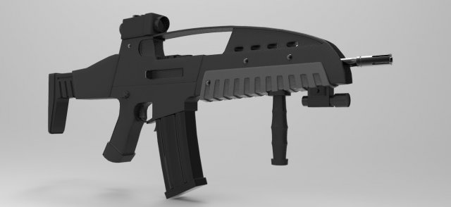 xm8 assault rifle high poly Modèle 3D .c4d .max .obj .3ds .fbx .stl .blend 