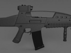 xm8 assault rifle high poly Modèle 3D