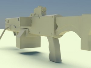 cerberus futuristic assault rifle 3D Model