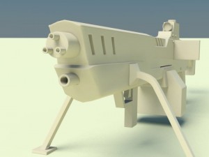cerberus futuristic assault rifle 3D Model