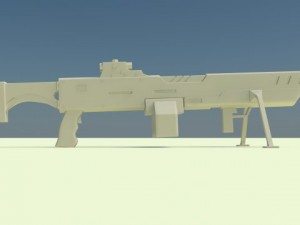 cerberus futuristic assault rifle 3D Model