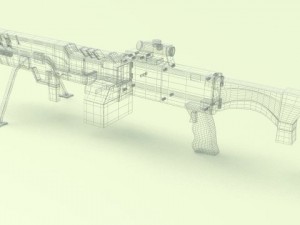 cerberus futuristic assault rifle 3D Model