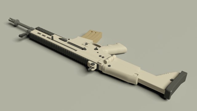 fn scar assault rifle Modello 3D .c4d .max .obj .3ds .fbx .stl .blend 