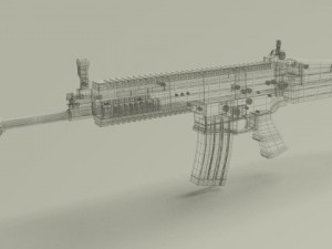 fn scar assault rifle Modello 3D