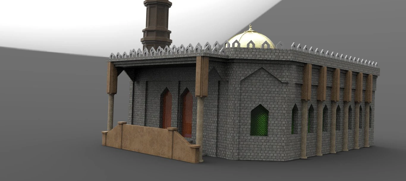 Mosque 3D Model .c4d .max .obj .3ds .fbx .stl .blend 