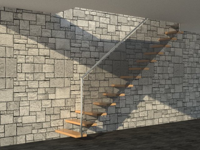 modern stairs 3D-Modell .c4d .max .obj .3ds .fbx .stl .blend 