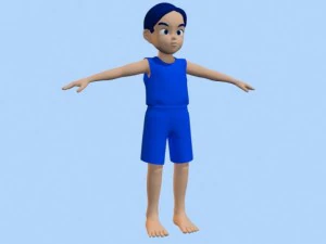 애니메이션 소년 2 3D 모델