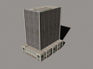 5 low poly skyscrapers 3D Model
