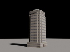 5 low poly skyscrapers 3D Model