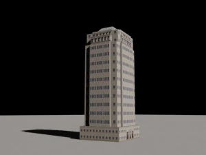 5 low poly skyscrapers 3D Model
