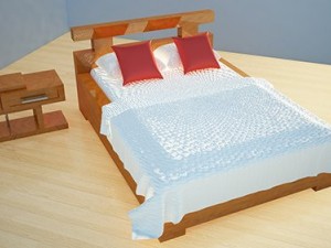 bed with lap side table 3D Model