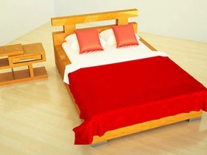 bed with lap side table 3D Model