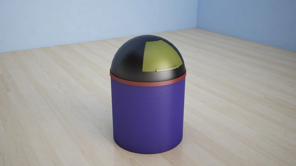 plastic trash can 3D Model .c4d .max .obj .3ds .fbx .stl .blend 