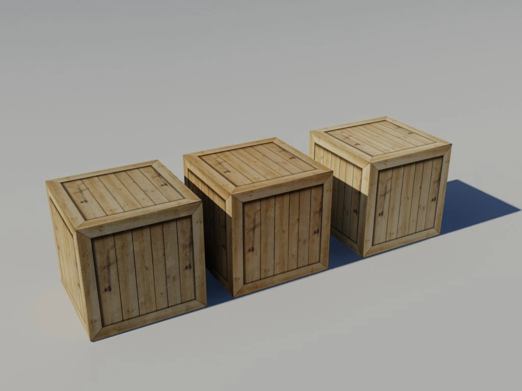 low poly crate 3D Model .c4d .max .obj .3ds .fbx .stl .blend 