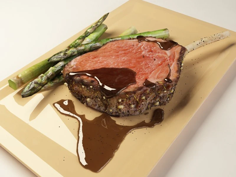 roasted rackof lamb 3D Model .c4d .max .obj .3ds .fbx .stl .blend