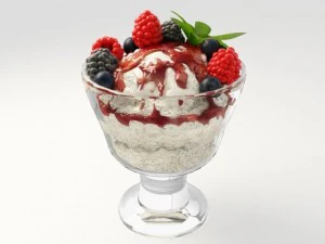 Sommerbeereneisbecher 3D Modell