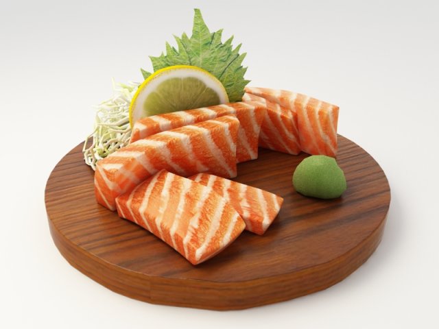 salmon sashimi Modèle 3D .c4d .max .obj .3ds .fbx .stl .blend 