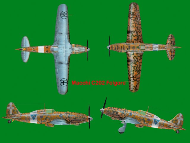 macchi c202 folgore 3D Модель .c4d .max .obj .3ds .fbx .stl .blend 