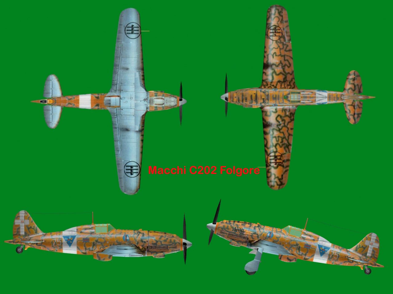 macchi c202 folgore 3D Model .c4d .max .obj .3ds .fbx .stl .blend