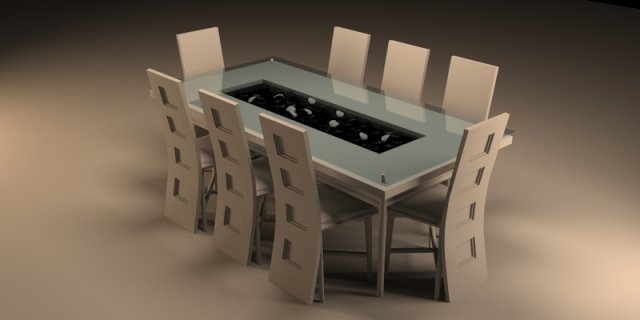 dining Model 3D .c4d .max .obj .3ds .fbx .stl .blend 