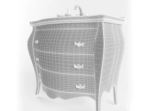 washbasin tiffany world barocco 7230 3D Model
