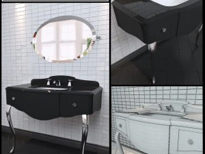 lavat&oacute;rio tiffany world barocco decora&ccedil;&atilde;o Modelo 3D
