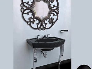 세면대 데본과 데본 콘솔 말린 3D 모델