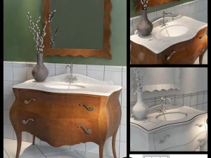 वॉशबेसिन टिफ़नी वर्ल्ड बारोको सजावट 3D मॉडल