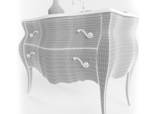 washbasin tiffany world barocco decor 3D Model