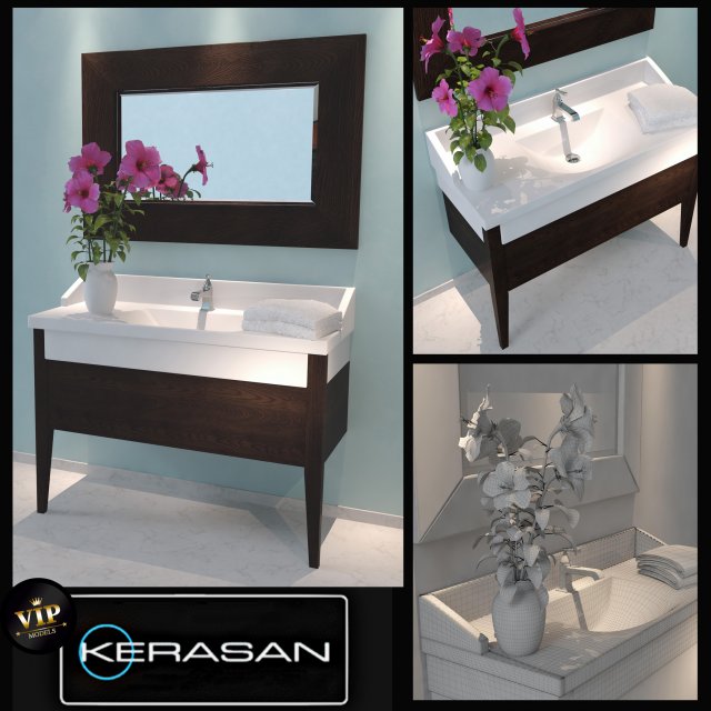 washbasin kerasan bentley Modello 3D .c4d .max .obj .3ds .fbx .stl .blend 