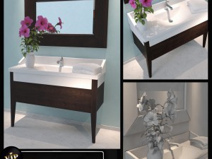 washbasin kerasan bentley 3D Модель