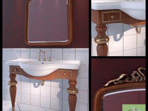 furniture set lineatre londra washbasin 3D Модель