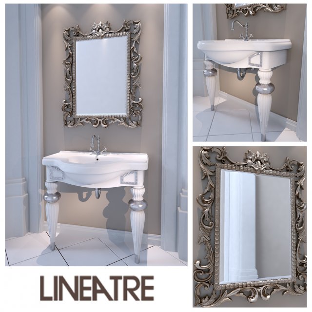 washbasin lineatre londra loccato patinato 3D Model .c4d .max .obj .3ds .fbx .stl .blend 