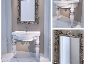 washbasin lineatre londra loccato patinato 3D Модель