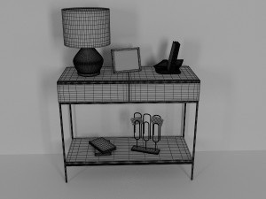 console with a lamp 3D Model