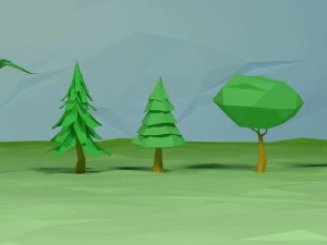 lowpoly trees pack 3D Model