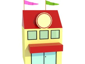 low poly houses buildings pack 3D Model