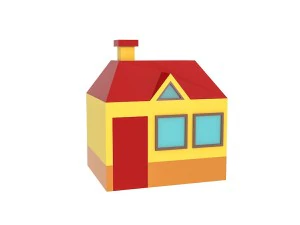 low poly houses buildings pack 3D Model