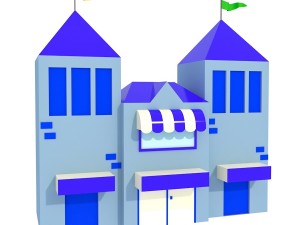 low poly houses buildings pack 3D मॉडल