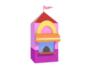 low poly houses buildings pack 3D Model
